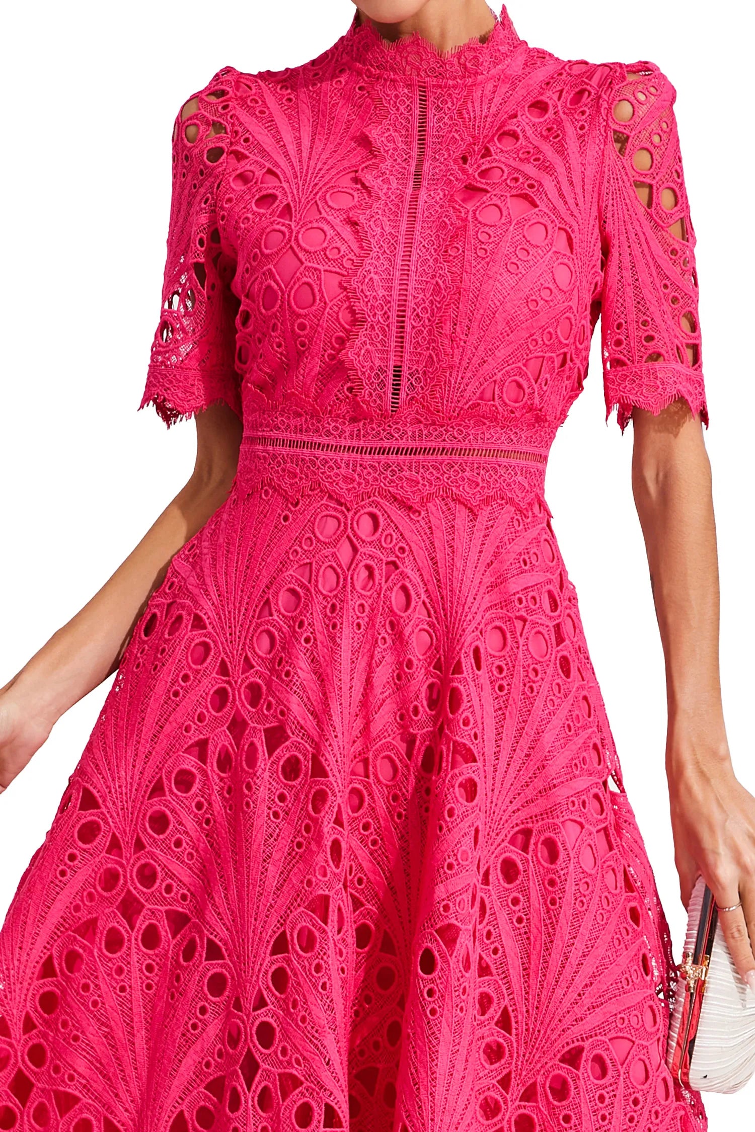Exquisite Flattering Lace Midi Dress for Women