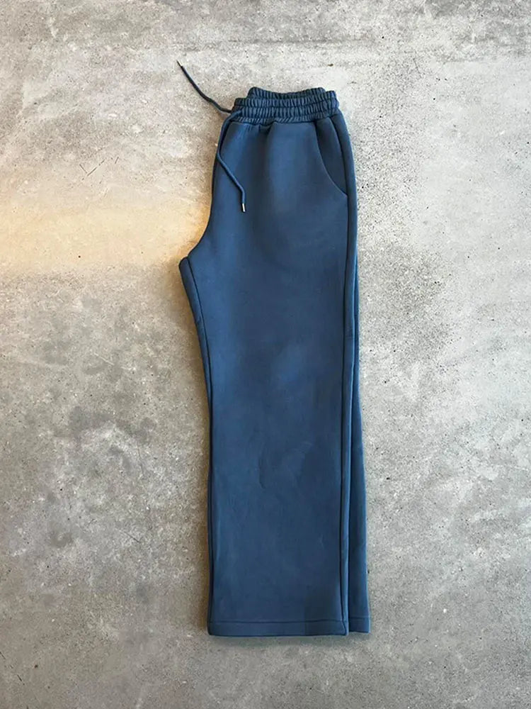 Men's Trendy Oversized Sporty Warm Tracksuit - Hoodie and Drawstring Trouser