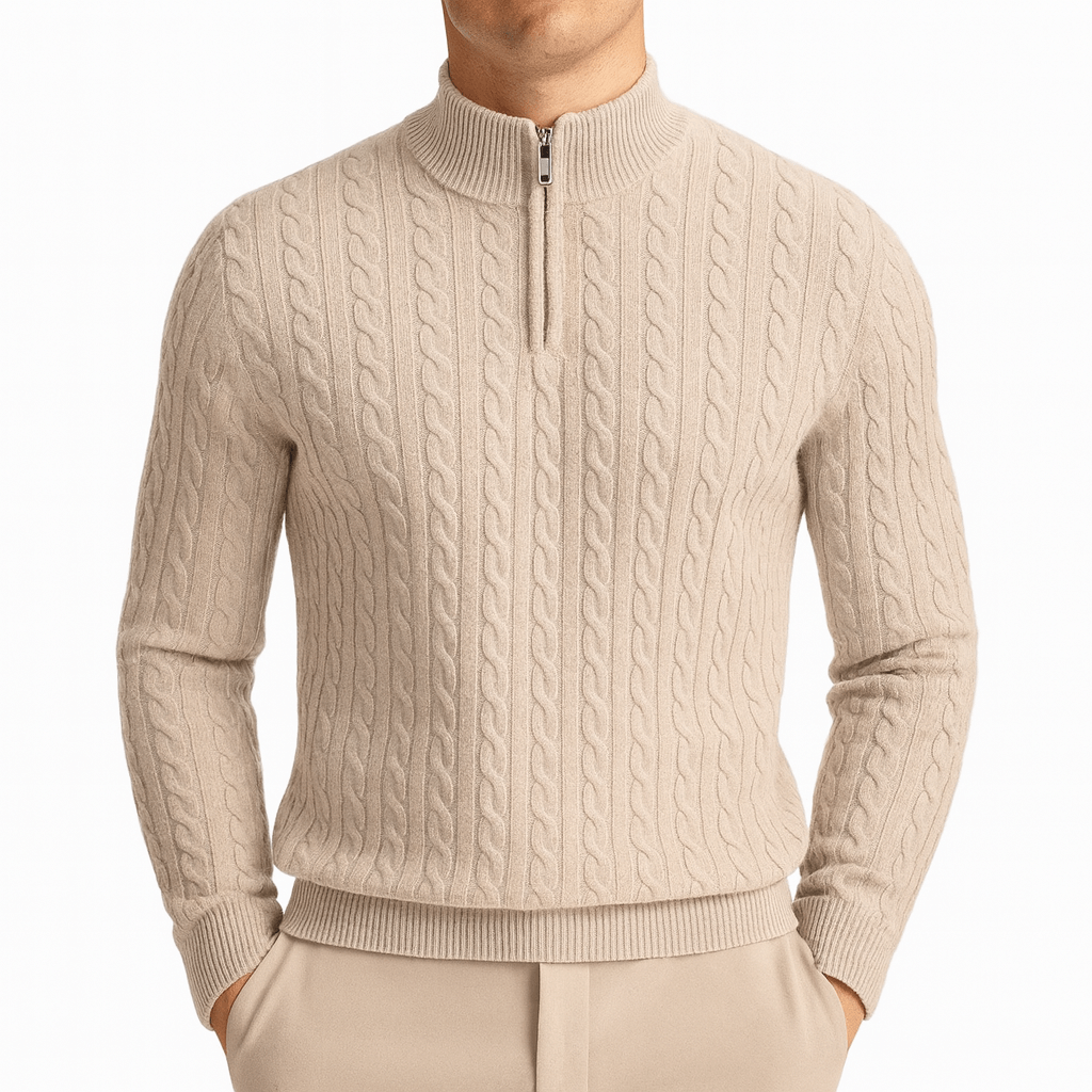 Smith | Cable Knit High Neck Jumper