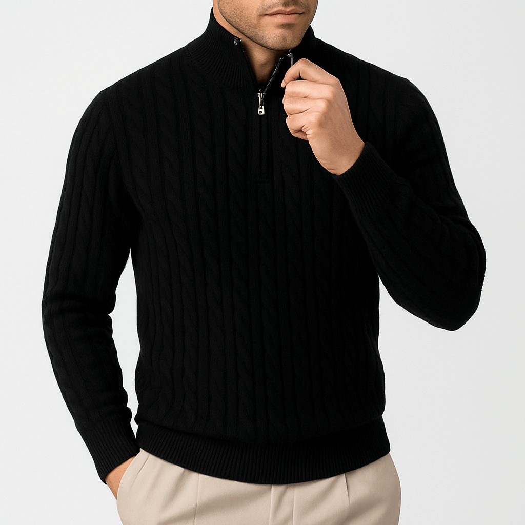 Smith | Cable Knit High Neck Jumper