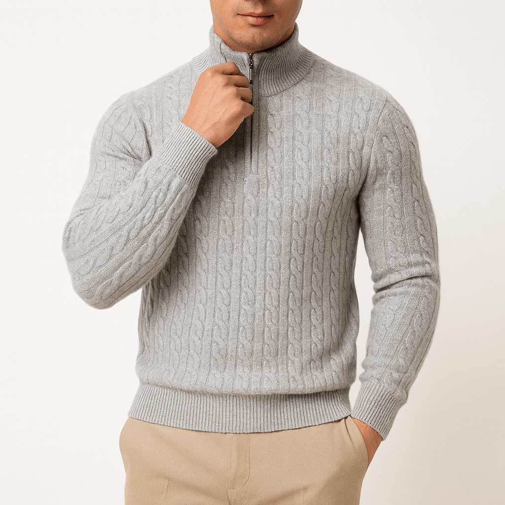 Smith | Cable Knit High Neck Jumper