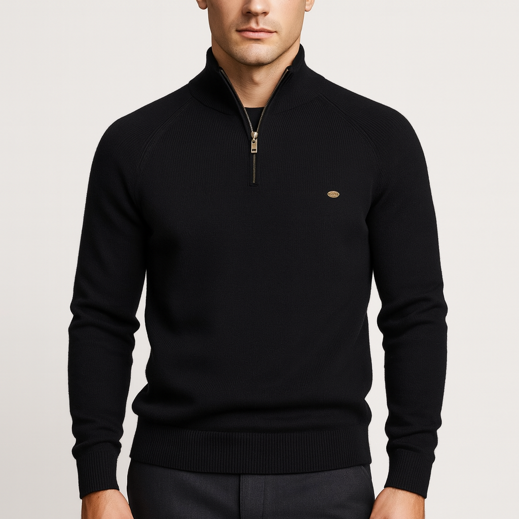 Smith | Ribbed Quarter-Zip Sweater