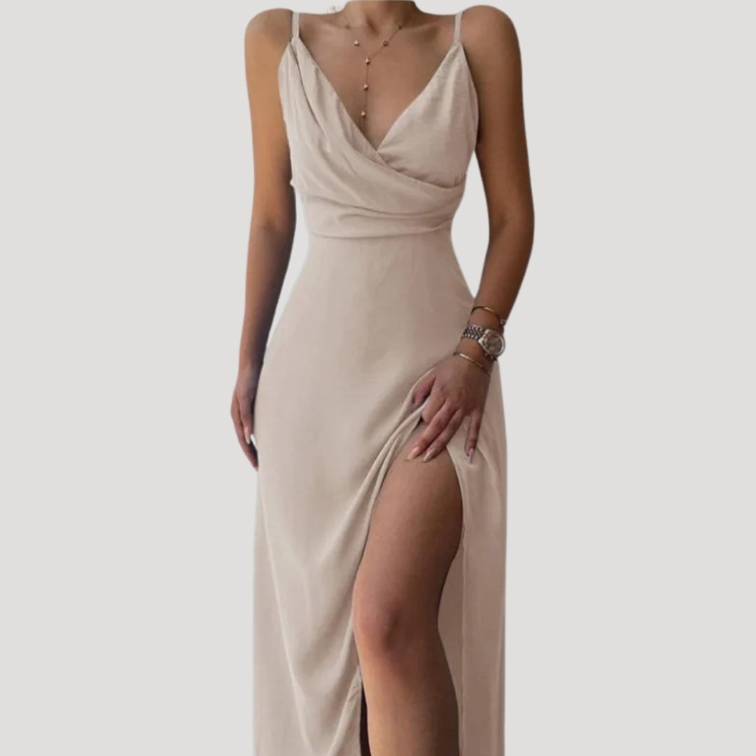 Women's Formal Event-Ready Slit Maxi Long Wedding Guest Dress