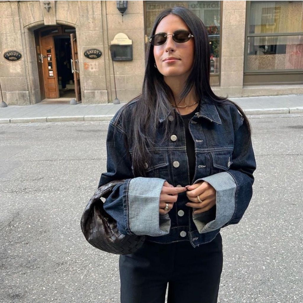 Women's Trendy Fashion Denim Set – Short Jacket & Wide-Leg Jeans