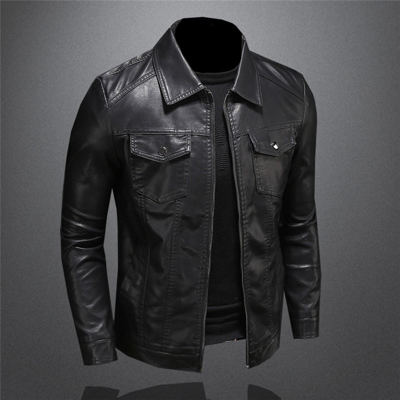 Timeless Men's Rider Outdoor Versatile Sleek Leather Jacket