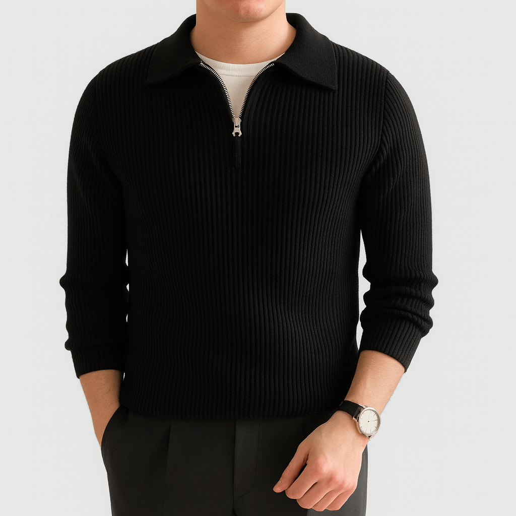 Smith | Knitted Half-Zip Polo Sweater