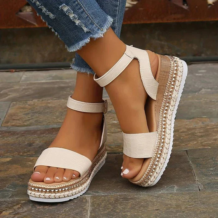 Women's Fashion Platform Sandals with Secure Ankle Strap