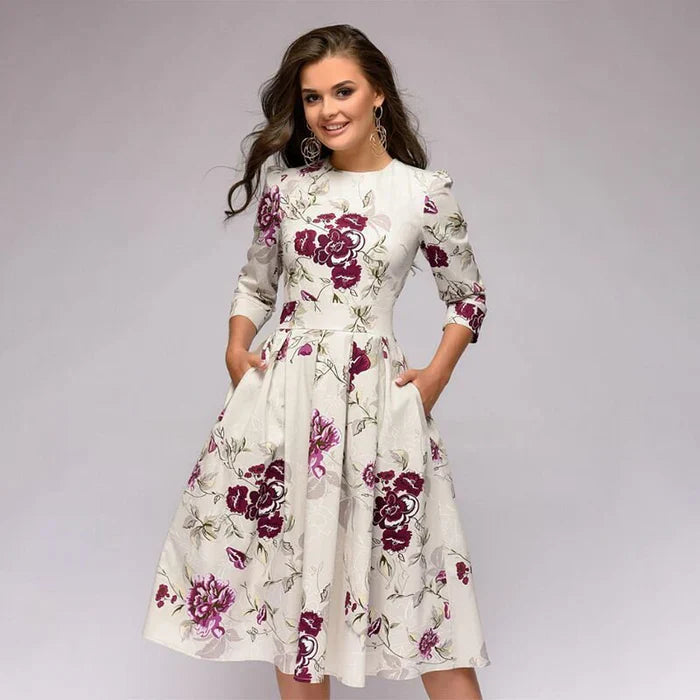 Glamour Floral Summer Midi Dress for Women - Perfect for Every Occasion