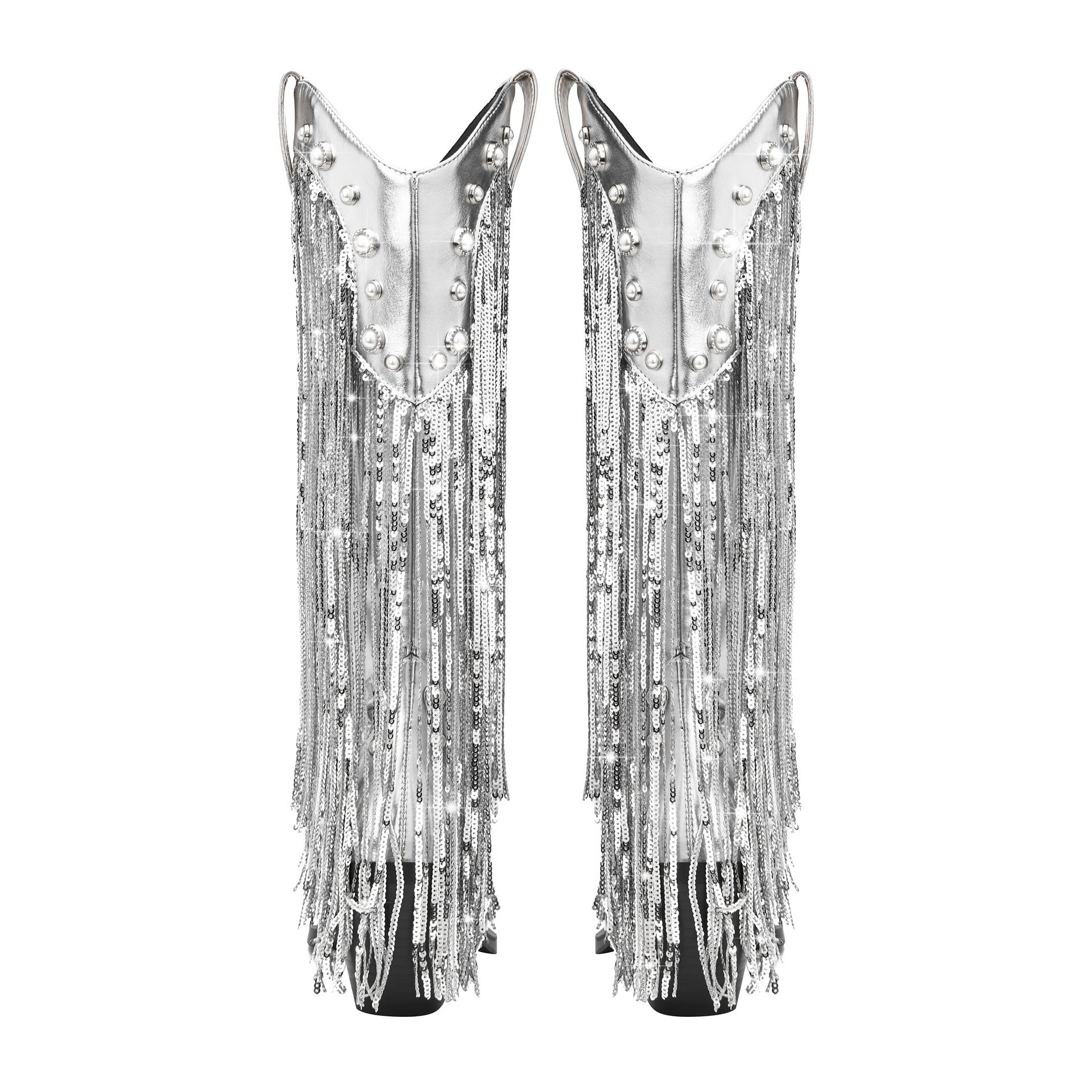 Statement Transitional Fringe Cowboy Knee High Boots for Women