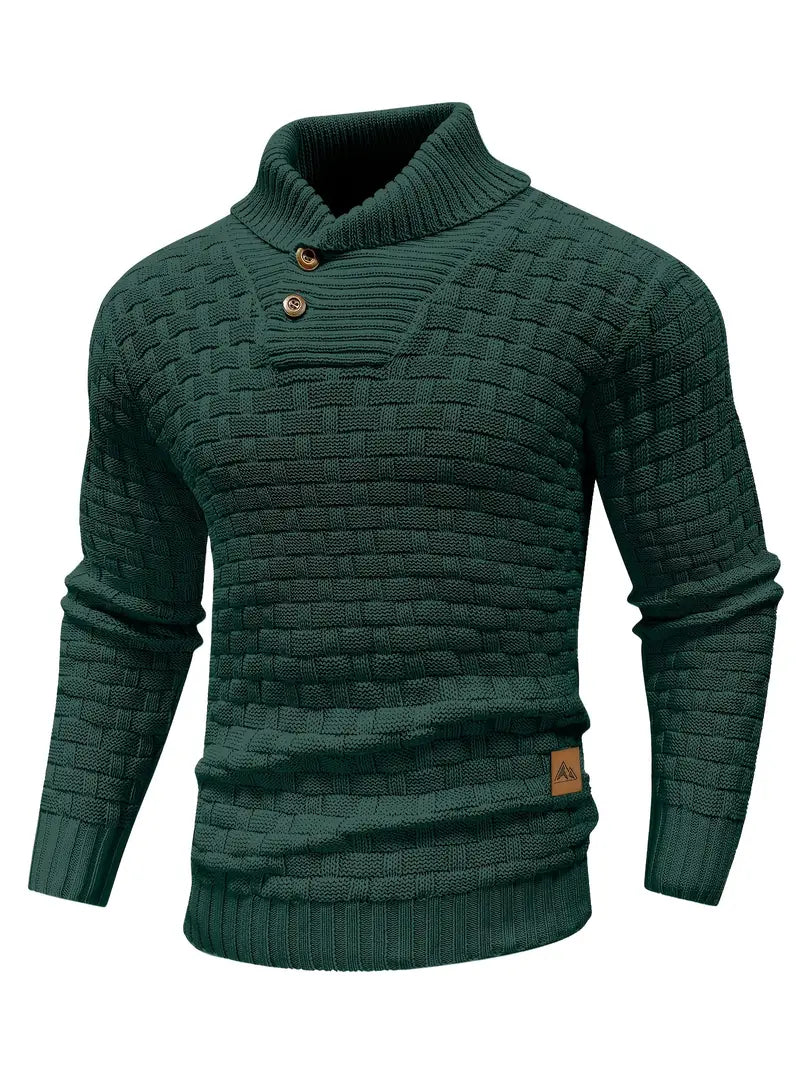 Men's Fashion Warm Knitted High Neck with Buttons