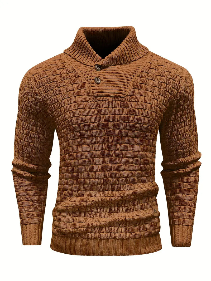 Men's Fashion Warm Knitted High Neck with Buttons