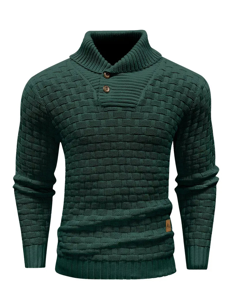 Men's Fashion Warm Knitted High Neck with Buttons