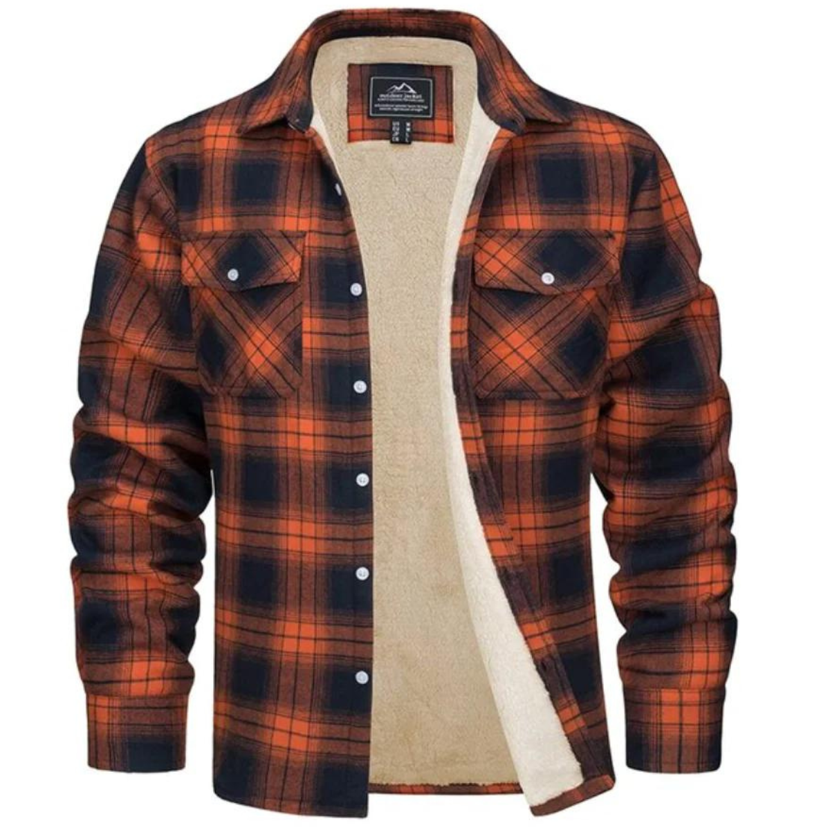 Men's Cozy Sherpa Checkered Practical Shirt Jacket