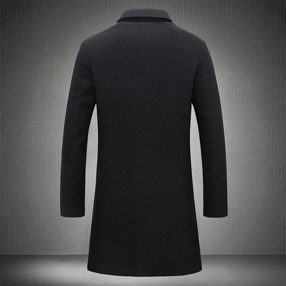 Men's Modern Formal Sleek Slim-Fit Long Winter Coat
