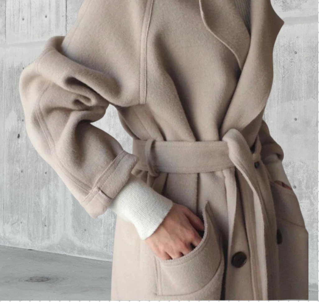 Women's Elegant Formal Sleek Long Wool Coat