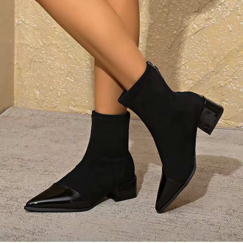 Women's Fashion Stand-out Block Heel Ankle Boots