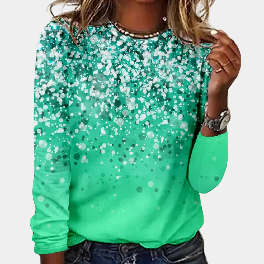 Women’s Winter Sweater Snowflake Print Long Sleeve Top