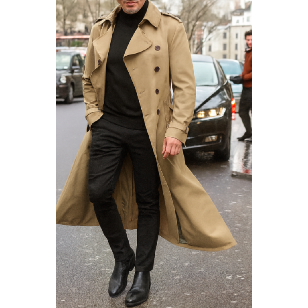 Men's Practical Waterproof Long Weather Protection Trench Coat