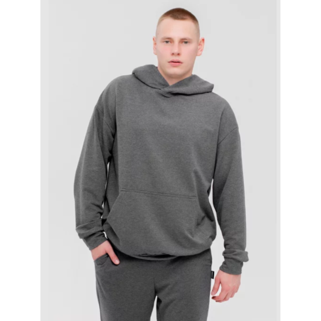 Men's Trendy Oversized Sporty Warm Tracksuit - Hoodie and Drawstring Trouser