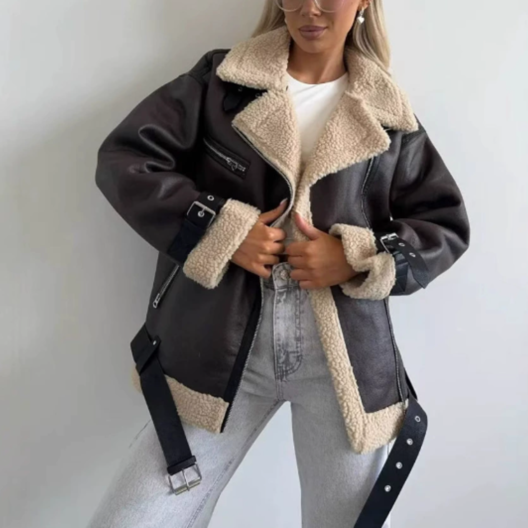 Elegance Cozy Insulation Aviator Jacket for Women