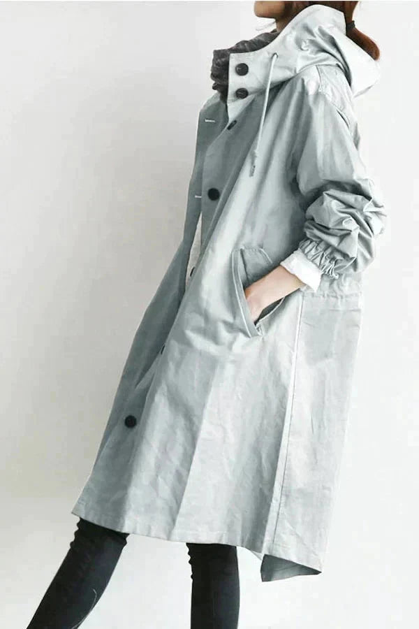 Women's Fashion Long Water-resistant Oversized Urban Protection Raincoat