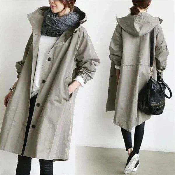 Women's Fashion Long Water-resistant Oversized Urban Protection Raincoat