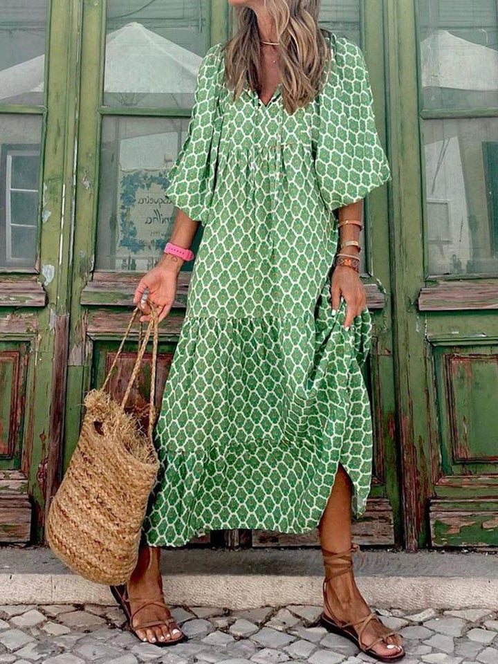 Bohemian Printed Maxi Dress - Smith Fashion