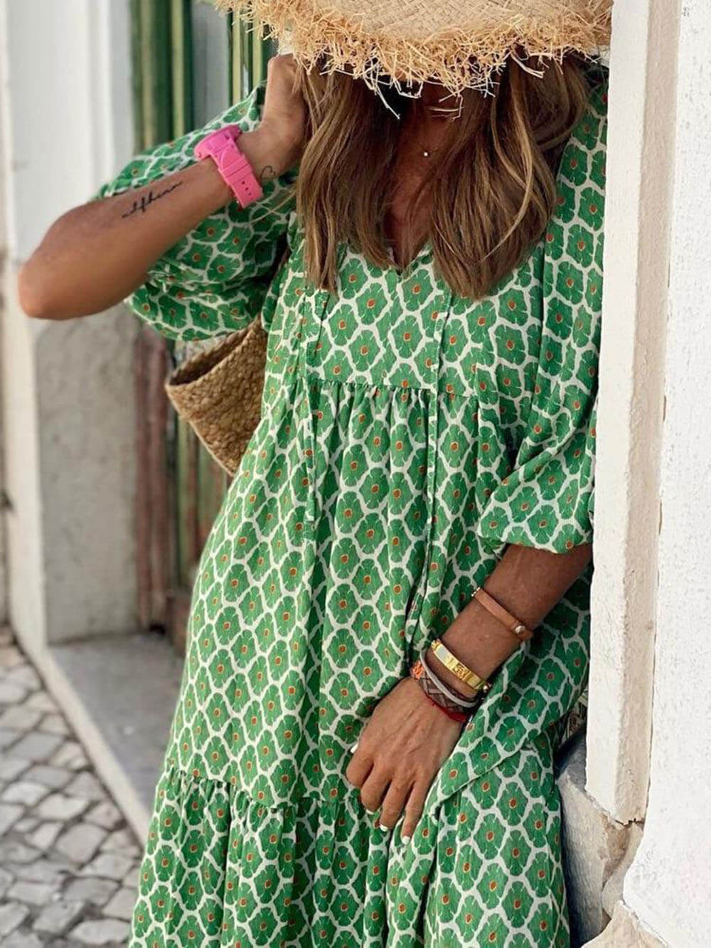 Bohemian Printed Maxi Dress - Smith Fashion