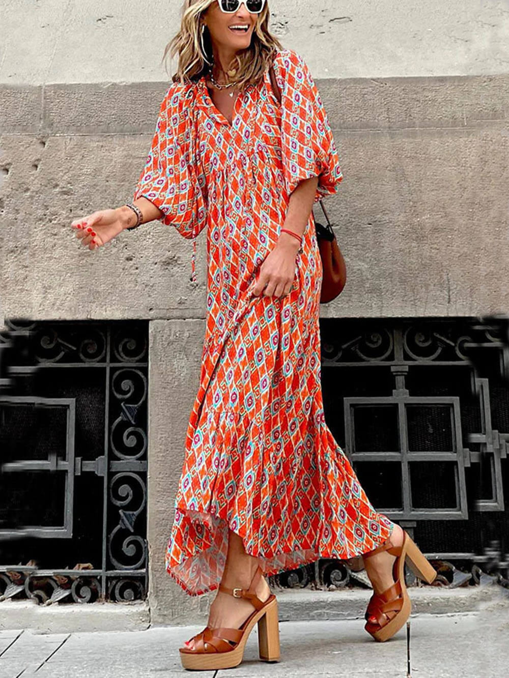 Bohemian Printed Maxi Dress - Smith Fashion