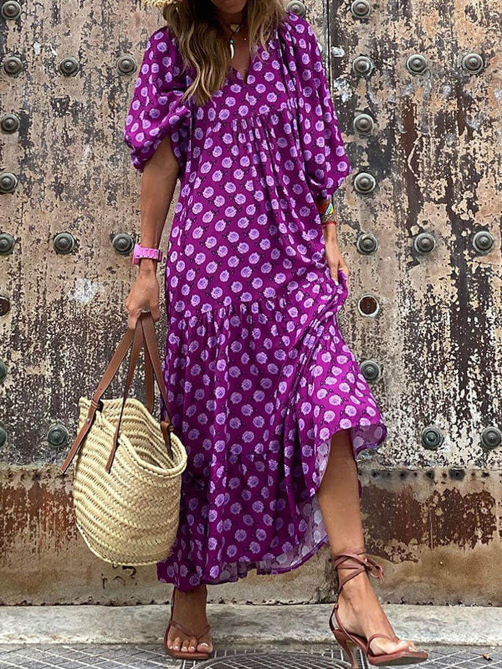 Bohemian Printed Maxi Dress - Smith Fashion