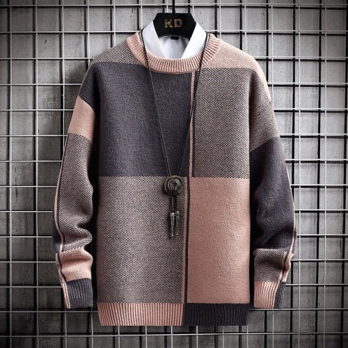 Men's Warm  Cozy Knitted Sweater for Winter and Mid-Season