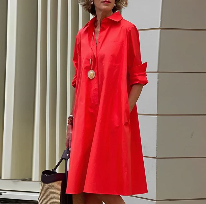 Classic Flowy Tailored Fit Shirt Dress for Women
