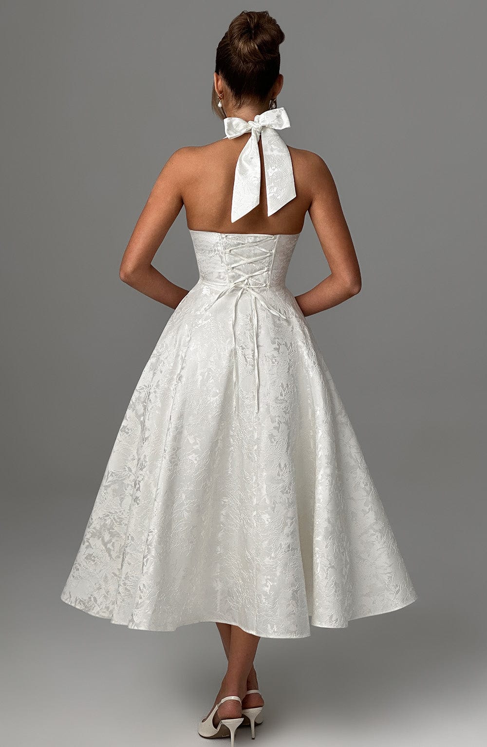 Exquisite Classic Halter Wedding Guest Dress for Women