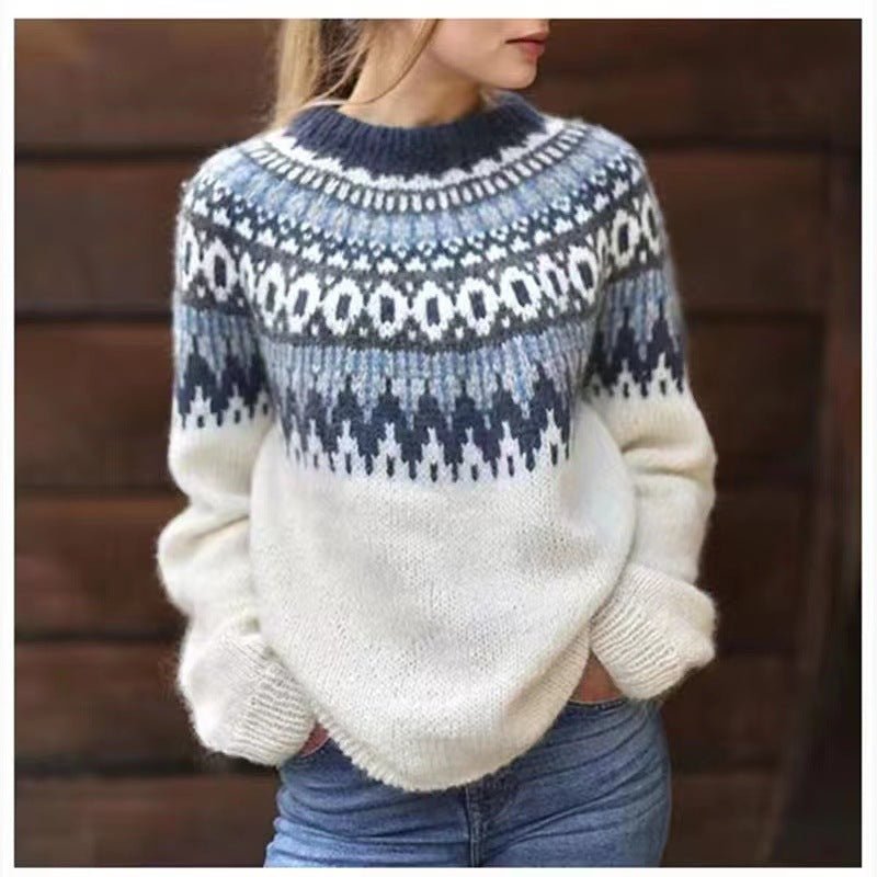 Women’s Winter Sweater with Nordic Pattern
