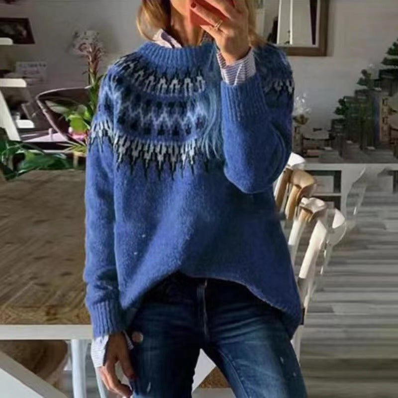 Women’s Winter Sweater with Nordic Pattern