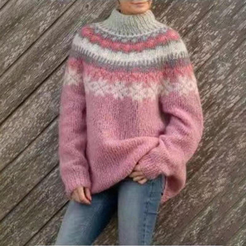 Women’s Winter Sweater with Nordic Pattern