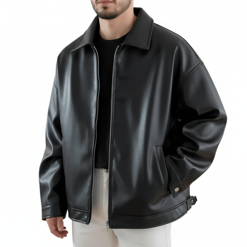 Smith | Oversized Leather Bomber Jacket