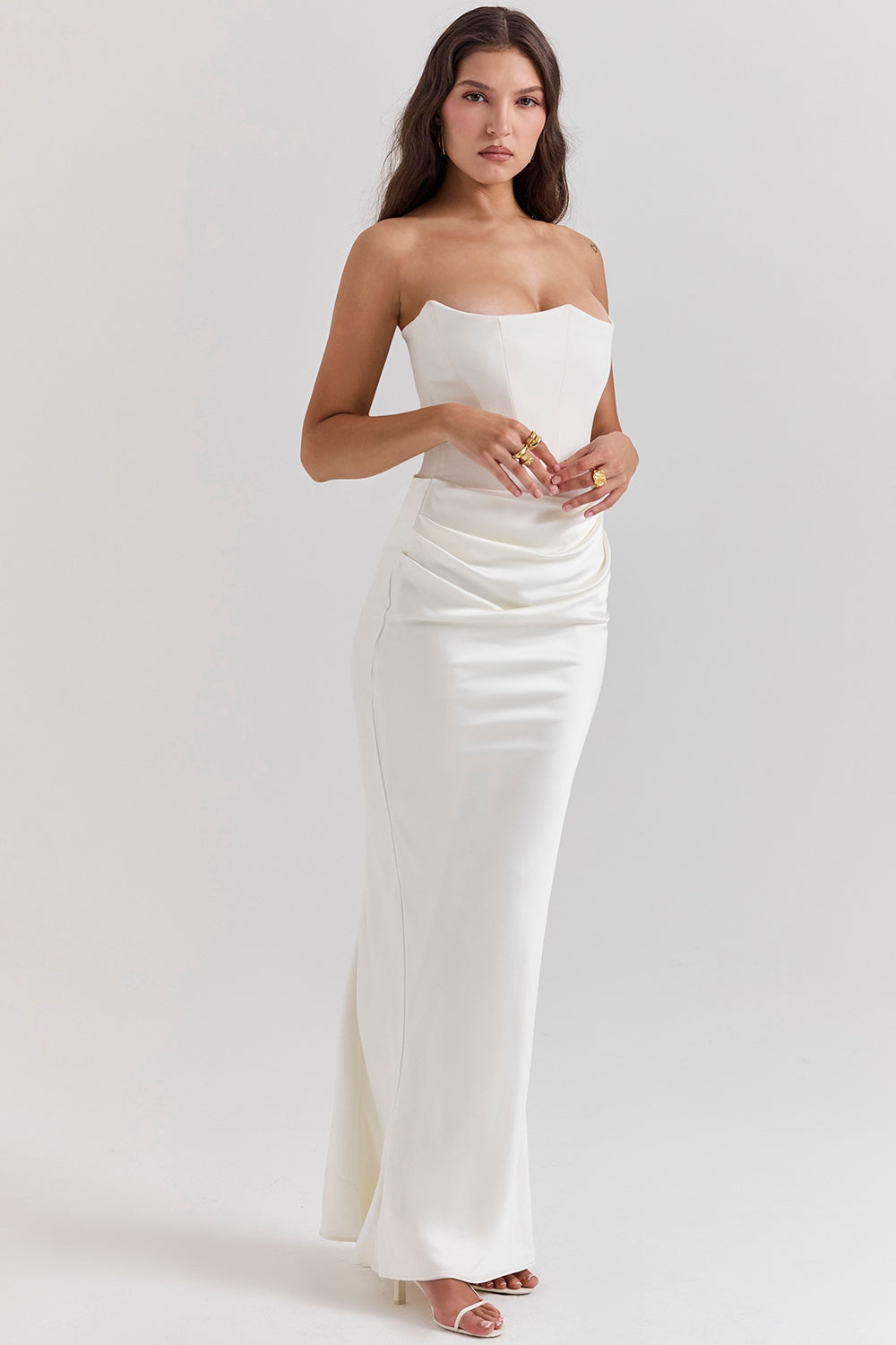 Women's Stunning A-line Strapless Maxi Wedding Guest Dress