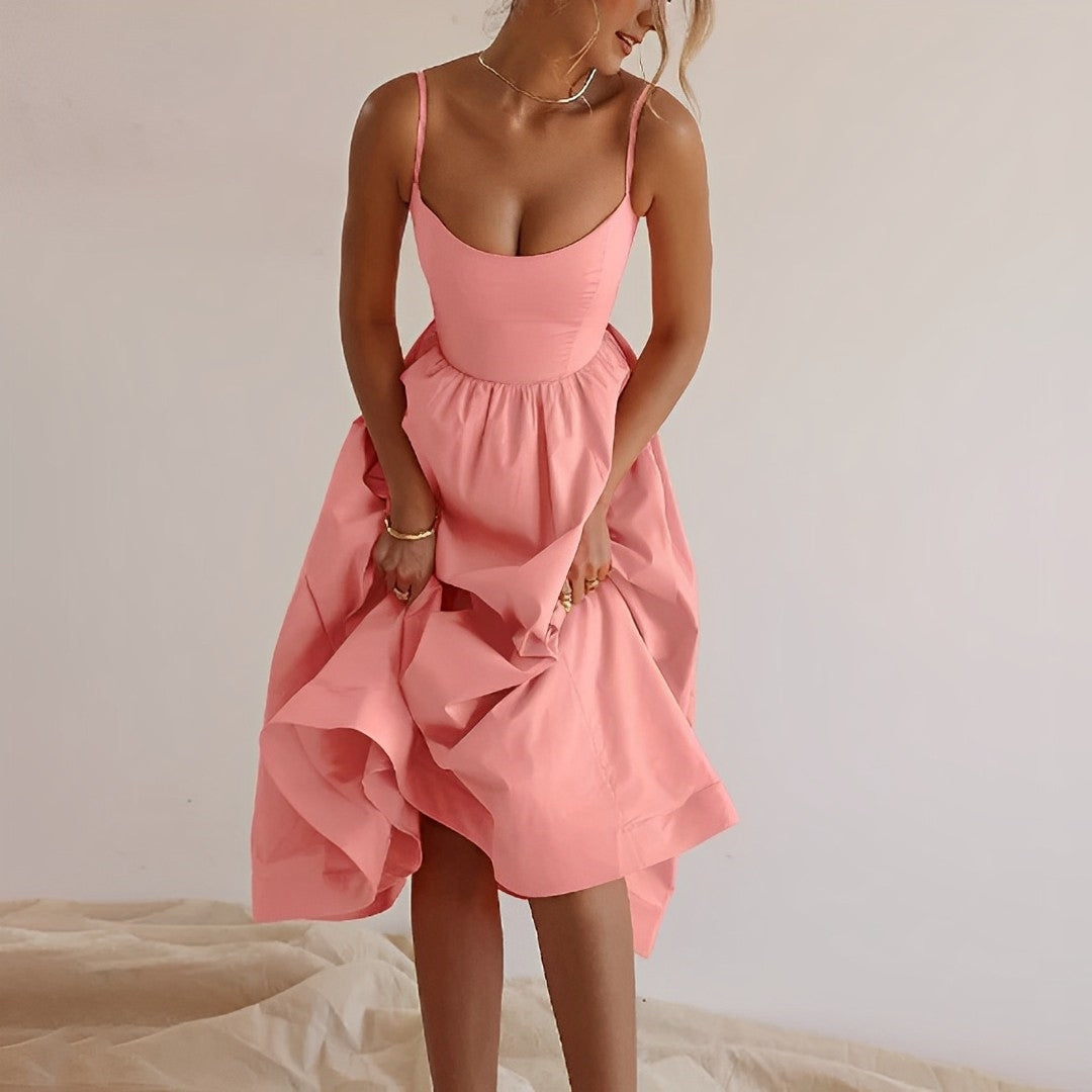 Women's Flowing Summer Sleeveless Midi Dress