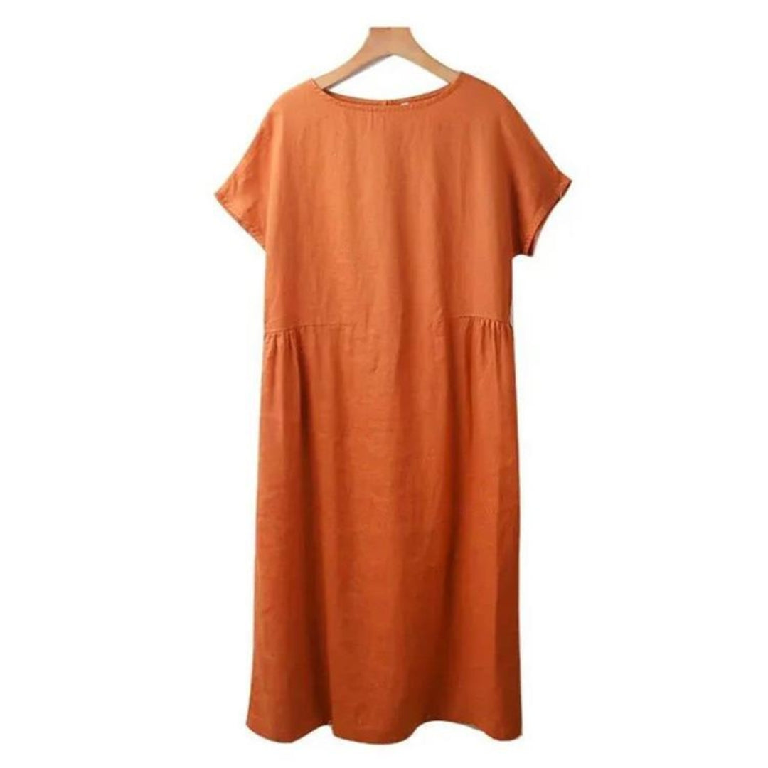 Women's Relaxed Fit Short Sleeve Knee-Length Summer Dress