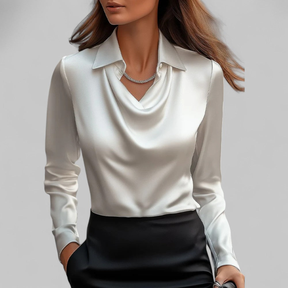 Versatile Elegant Draped Neckline Blouses for Women