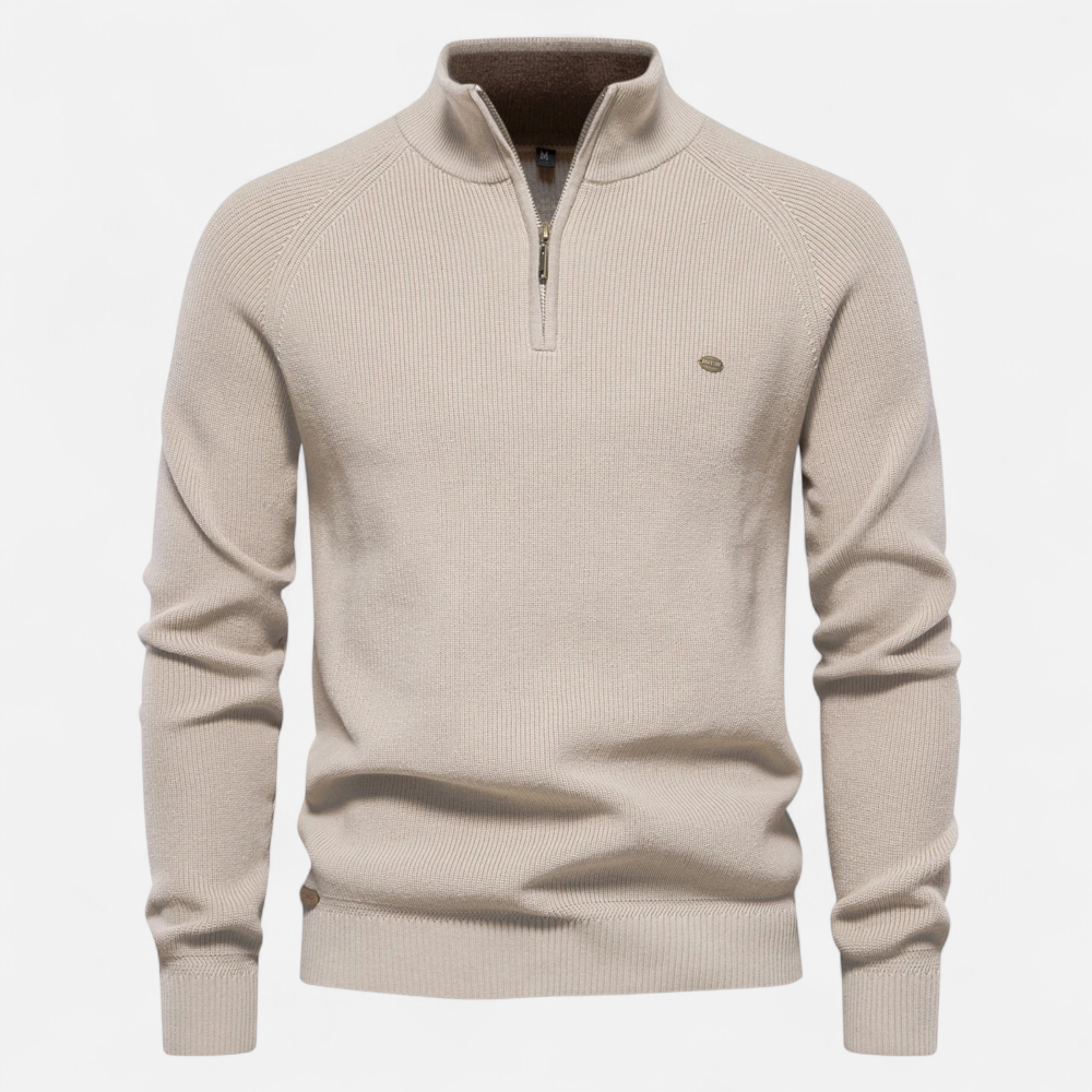 Men’s Timeless Knitted Layered Half-Zip Sweater for Cooler Months