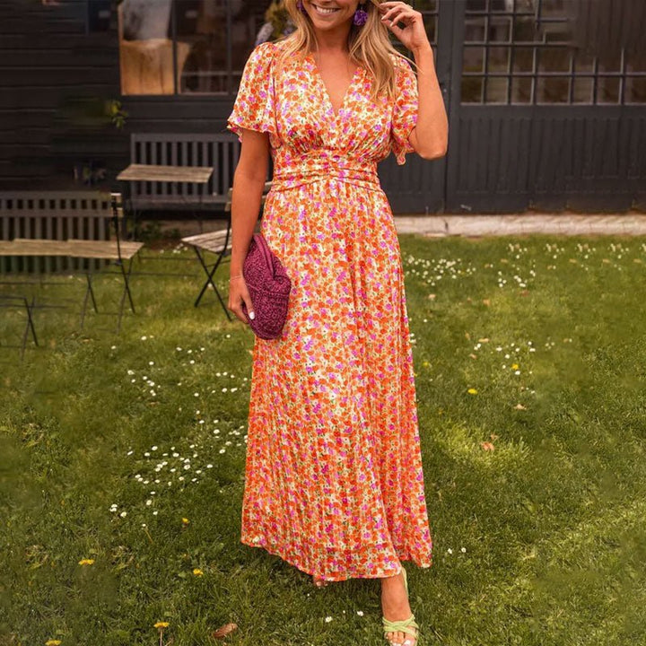 Naomi | Women's Dress with V - Neck - Smith Fashion