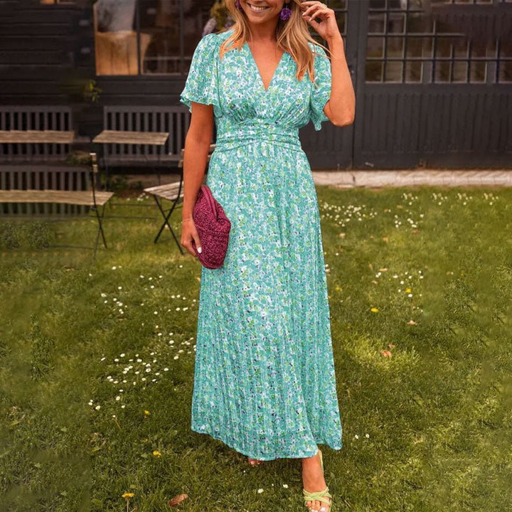 Naomi | Women's Dress with V - Neck - Smith Fashion