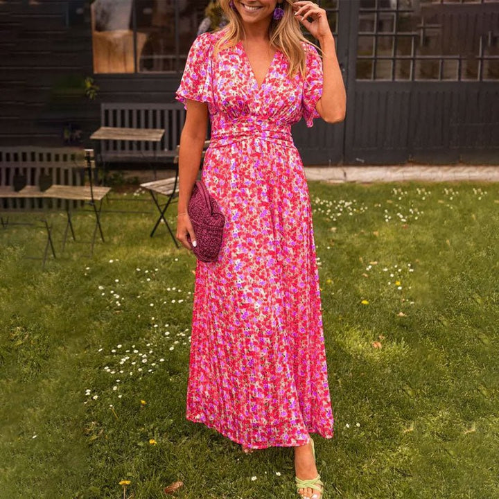 Naomi | Women's Dress with V - Neck - Smith Fashion