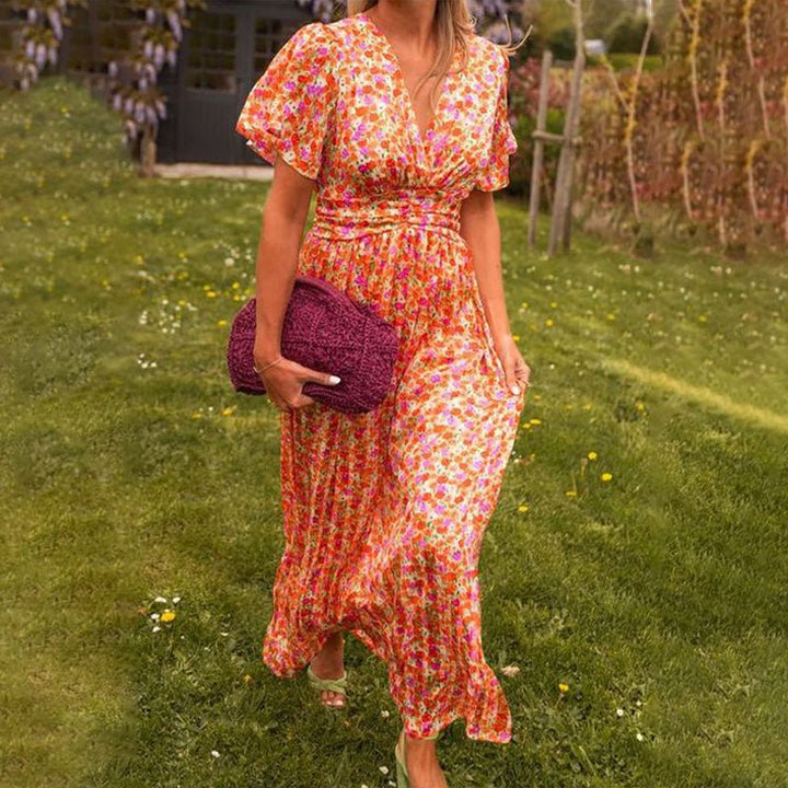 Naomi | Women's Dress with V - Neck - Smith Fashion
