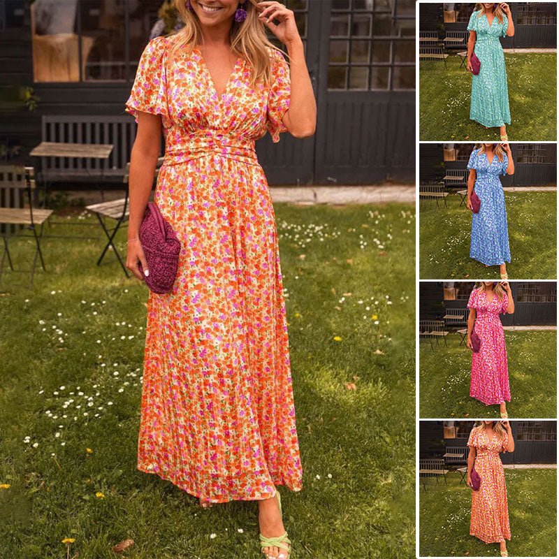 Naomi | Women's Dress with V - Neck - Smith Fashion