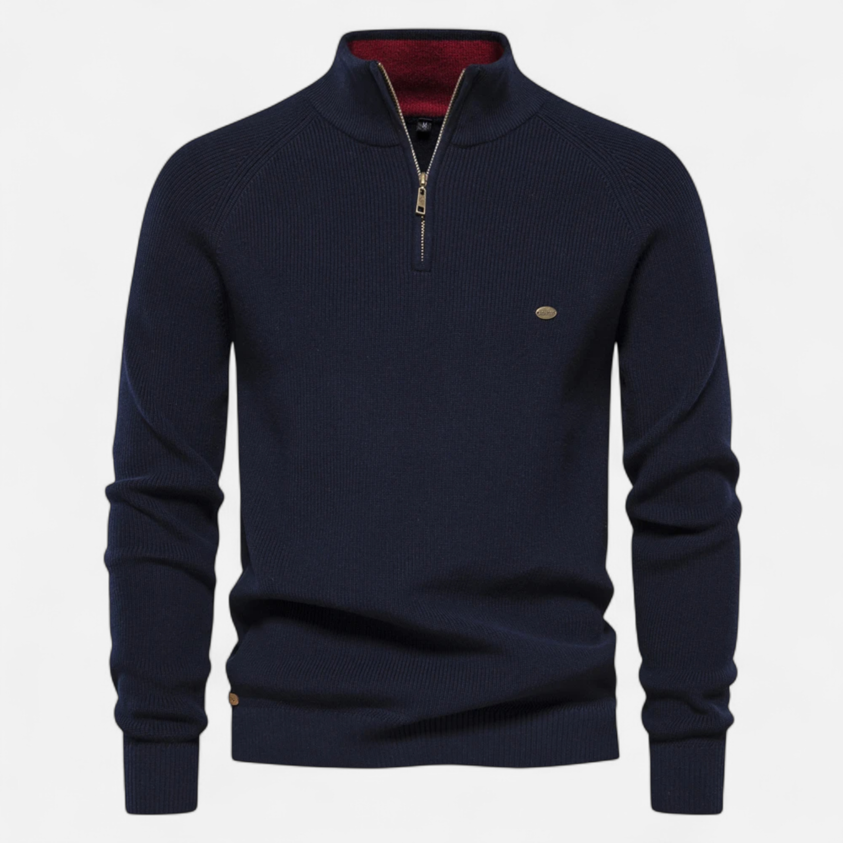 Men’s Timeless Knitted Layered Half-Zip Sweater for Cooler Months