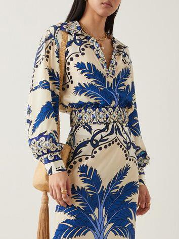 Palm Tree Floral Cropped Top Shirt - Smith Fashion