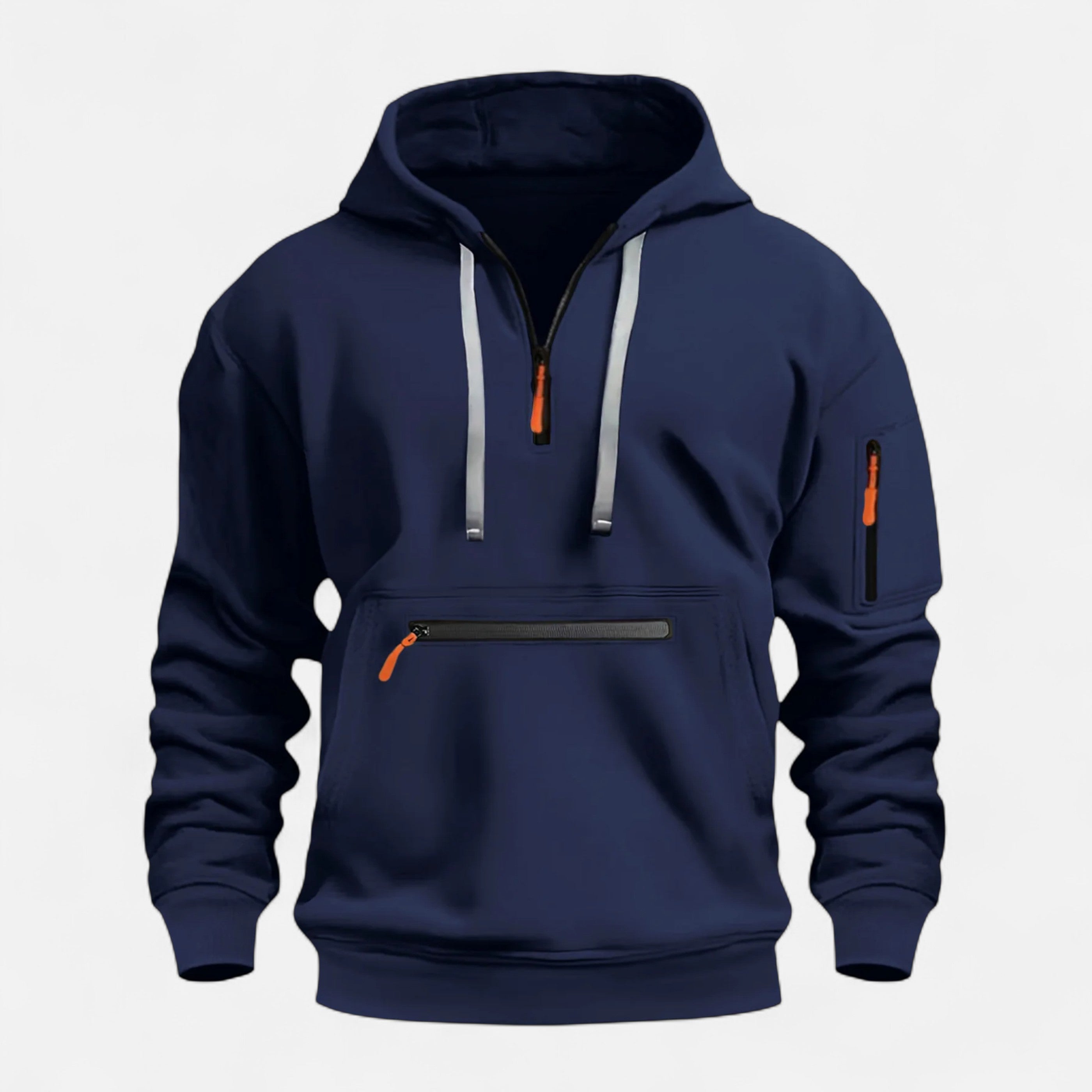 Men’s Elegance Knitted Sleek Half-Zip Athletic Hoodie